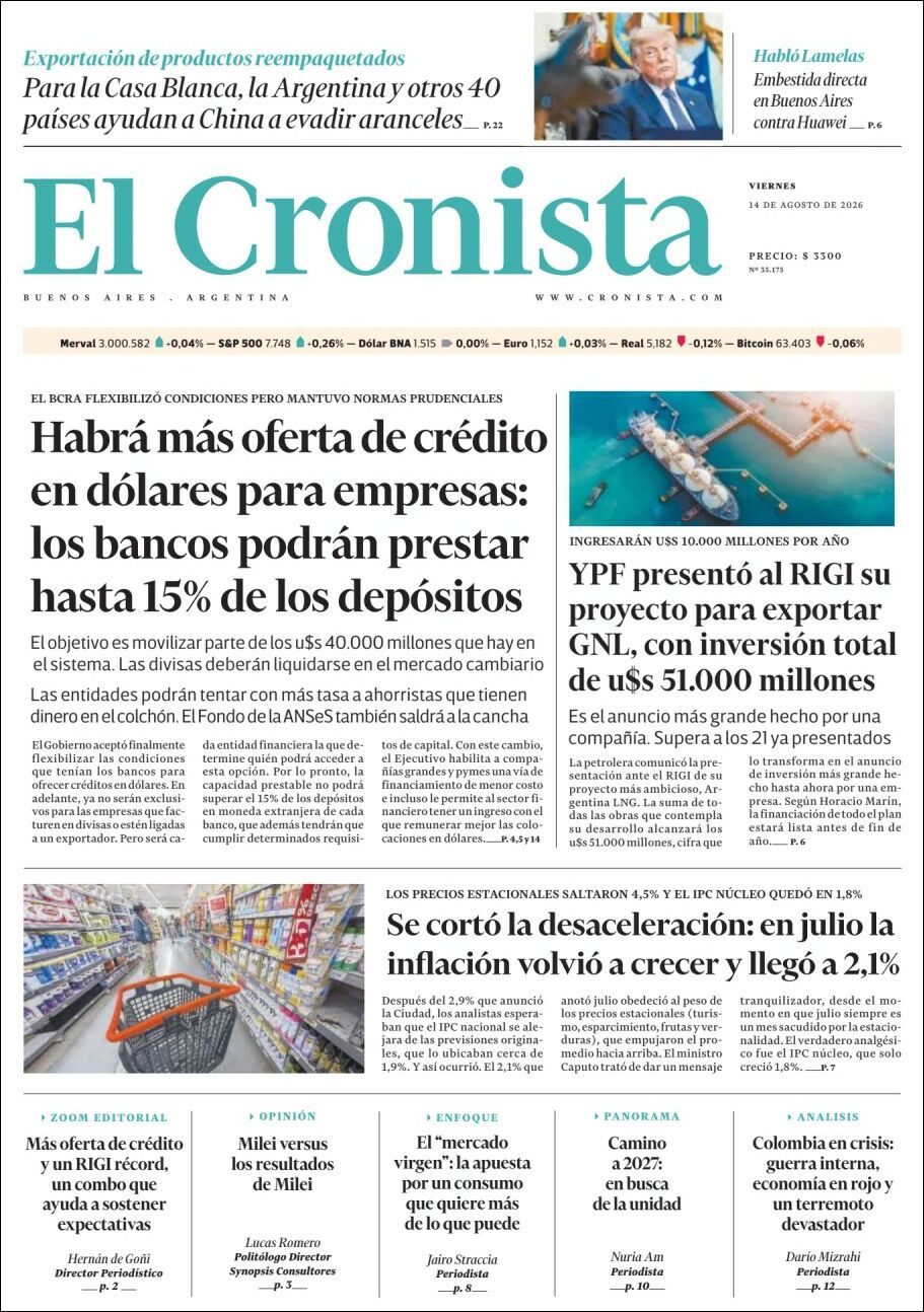 Media Panel - Developments and Systems | EL LUGAR DEL ENCUENTRO - Tapa del diario El Cronista