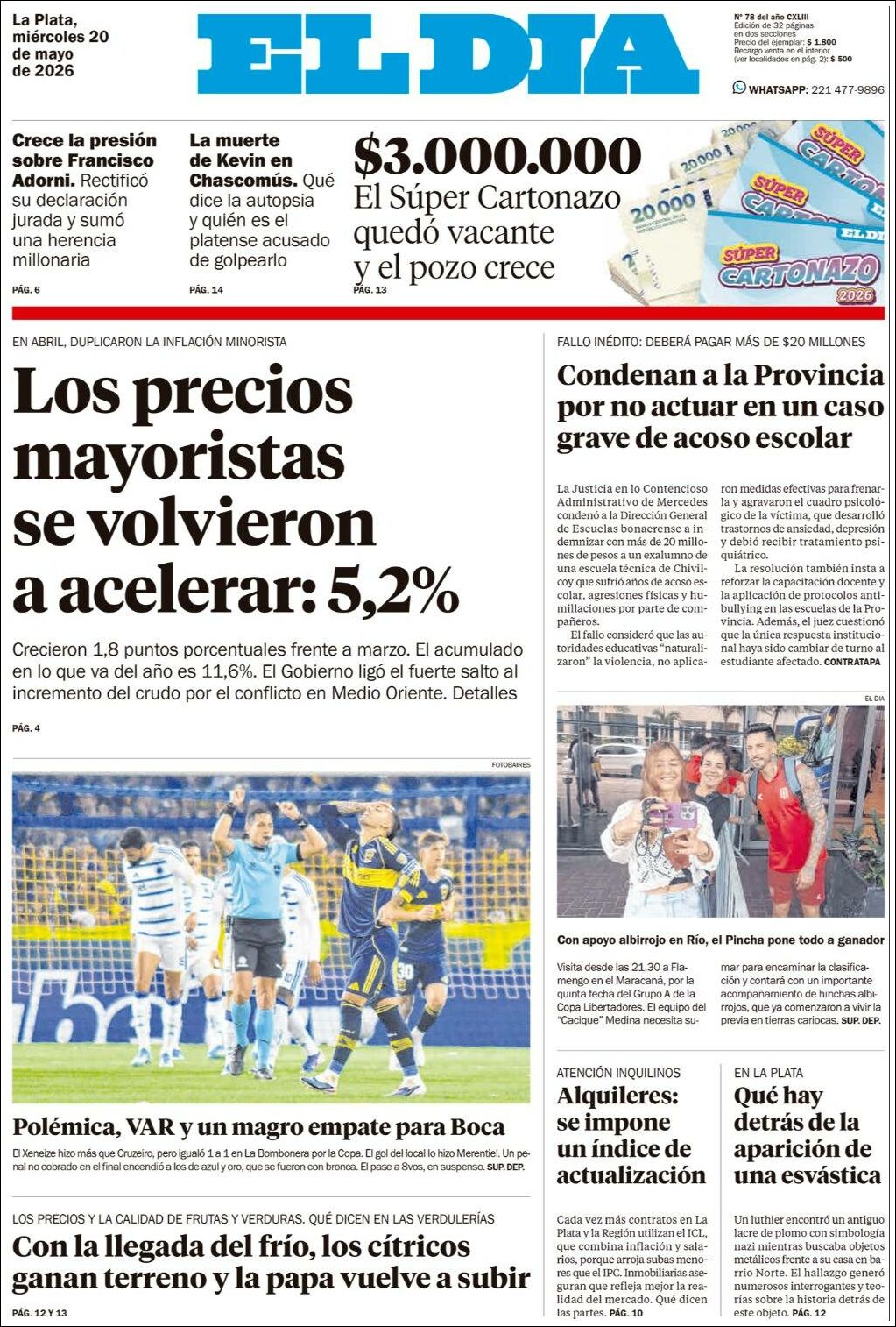 Media Panel - Developments and Systems | EL LUGAR DEL ENCUENTRO - Tapa del diario El Día