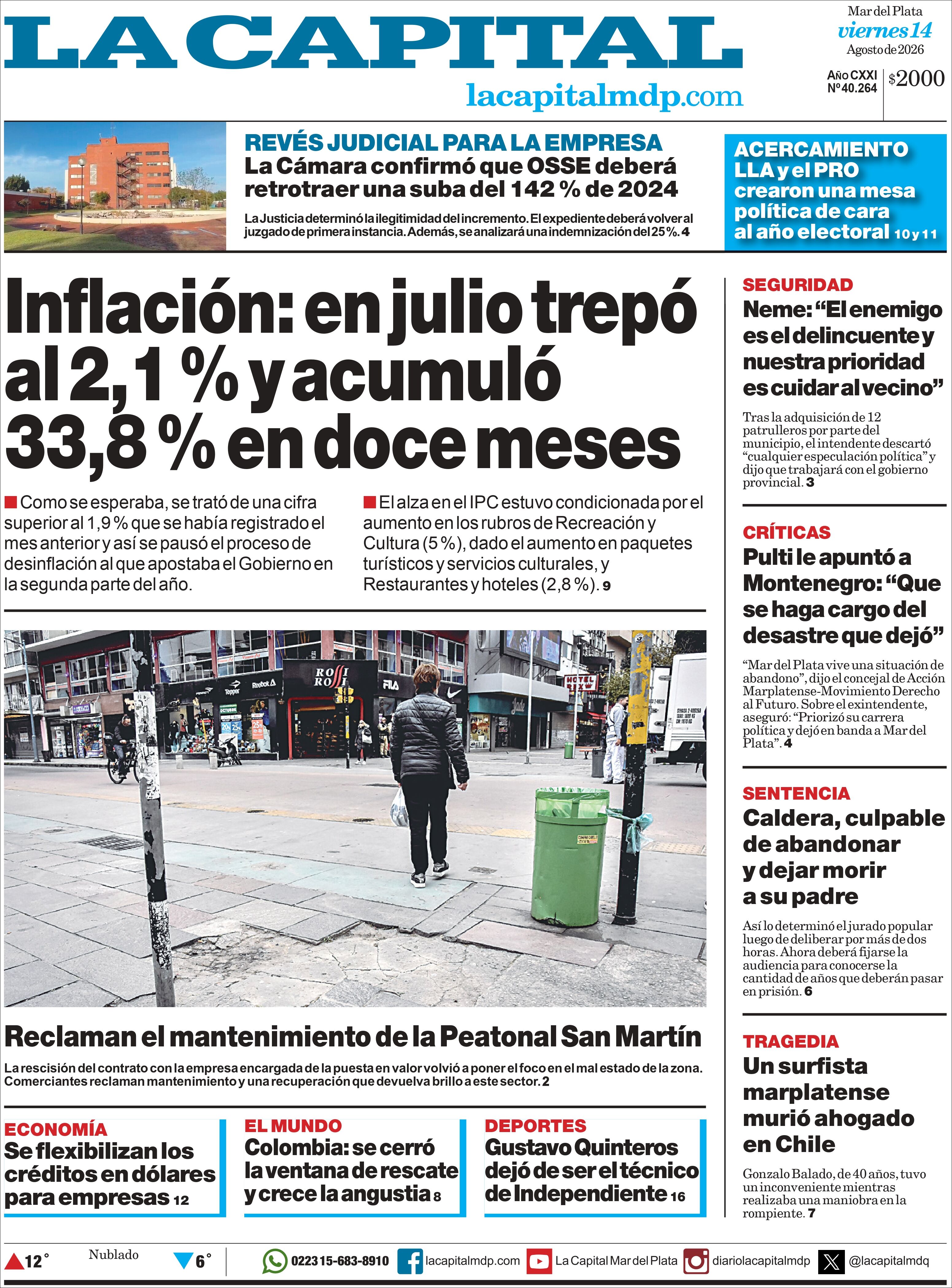 Media Panel - Developments and Systems | EL LUGAR DEL ENCUENTRO - Tapa del diario La Capital