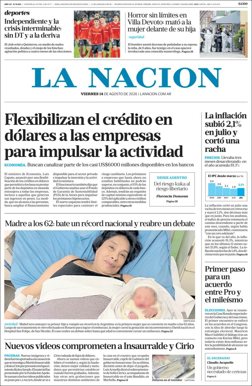 Media Panel - Developments and Systems | EL LUGAR DEL ENCUENTRO - Tapa del diario La Nación