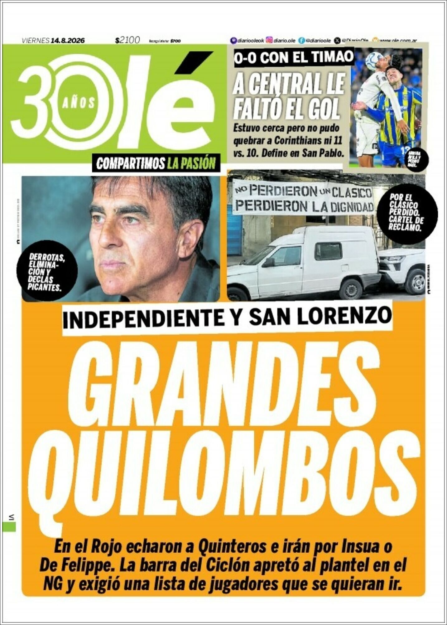 Media Panel - Developments and Systems | EL LUGAR DEL ENCUENTRO - Tapa del diario Olé